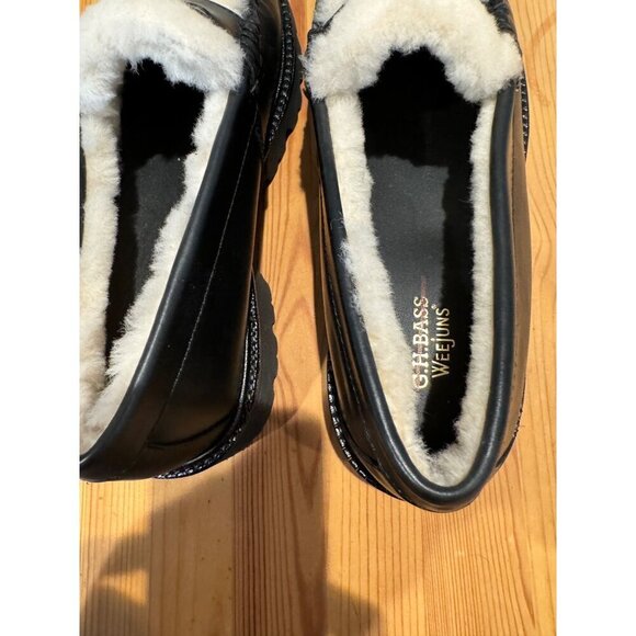 G.H. Bass Whitney Cozy Super Lug Weejuns Black Loafer Size 6 NEW - Picture 6 of 7